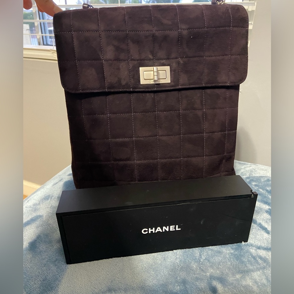 100% AUTHENTIC CHANEL SUEDE MULTI POCKET CHAIN CROSSBODY MADEMOISELLE  BAG